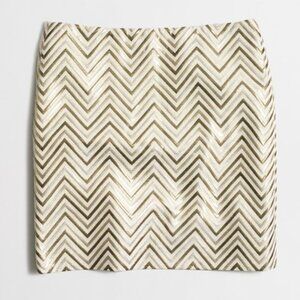 NWT - J. Crew Factory Gold Chevron Mini Skirt